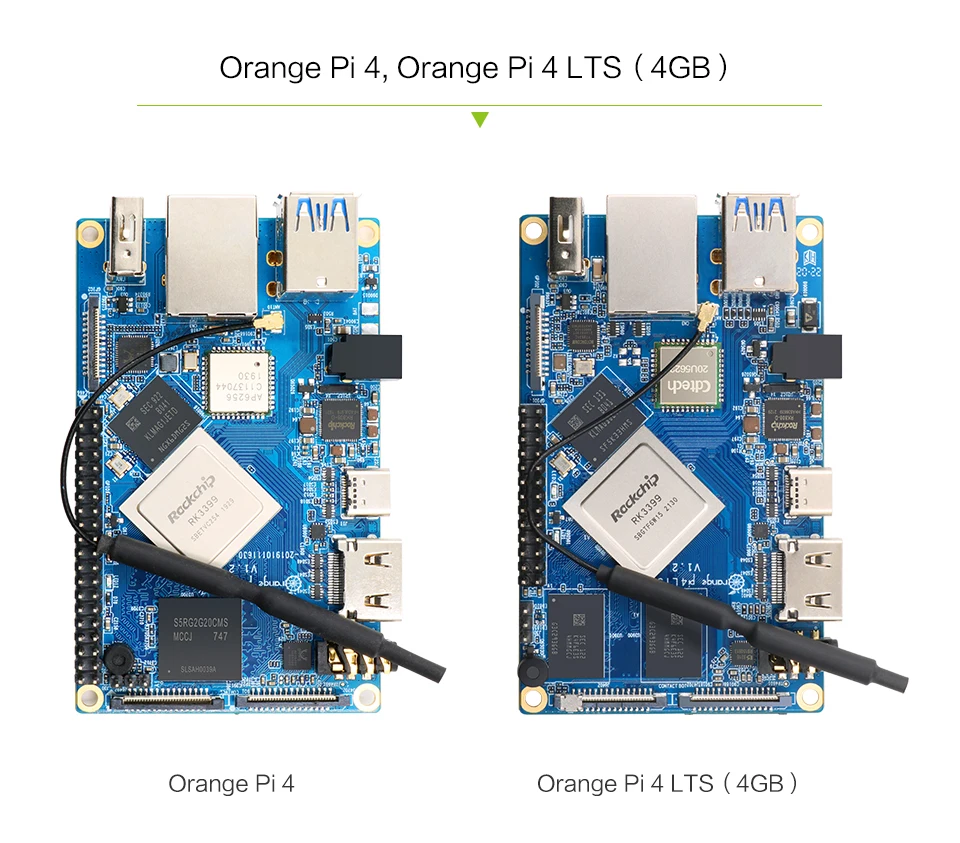 Oranje Pi 4 Lts 4Gb 16Gb Emmc Lpddr4 Rk3399 Wifi + Bt5.0 Gigabit Ethernet Optionele Metalen Behuizing Power Run Android Ubuntu Debian Os