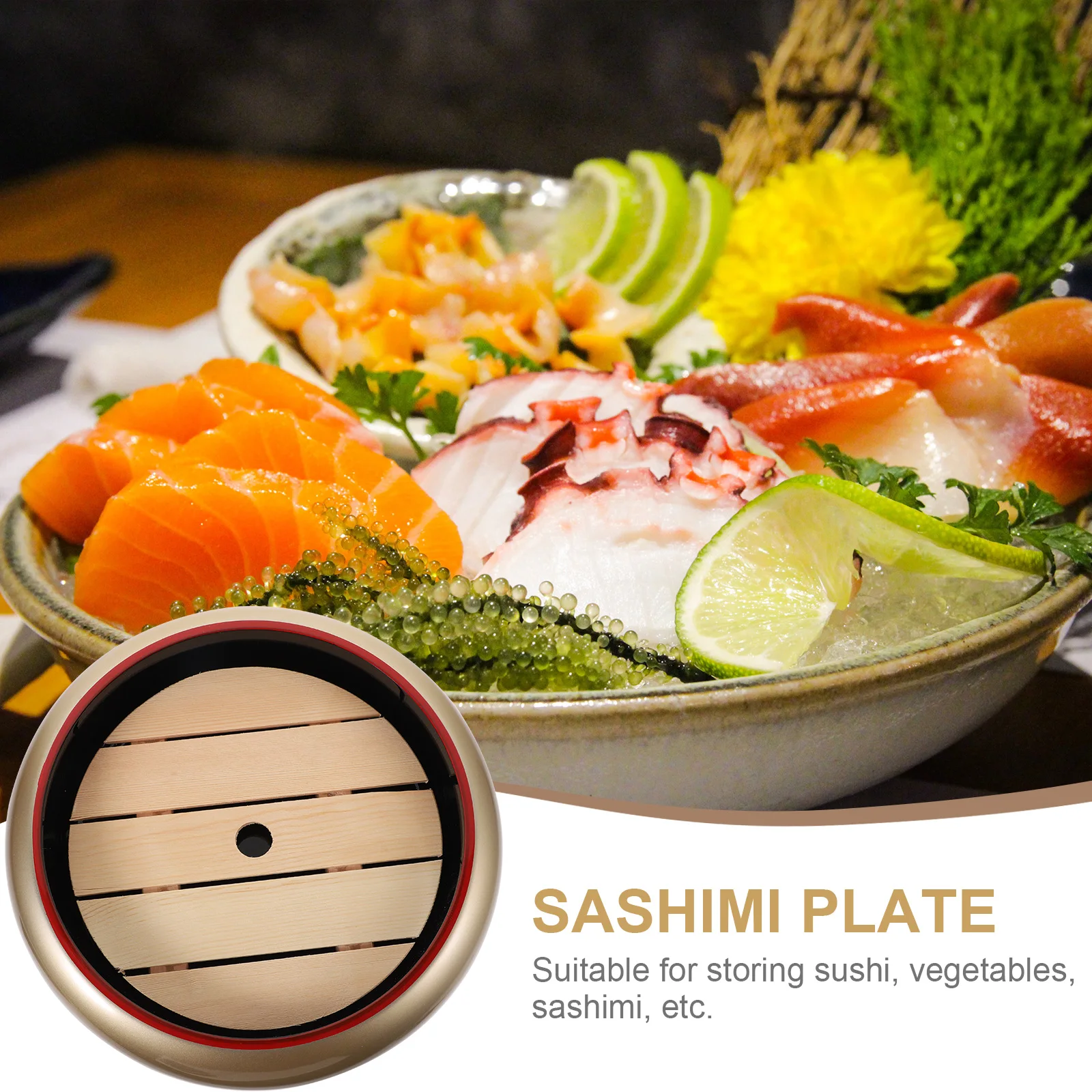 

2pcs Plate Japanese Cold Dish Plate Bowl Sushi Cold Dish Fish Platter Reusable Kitchen Barware