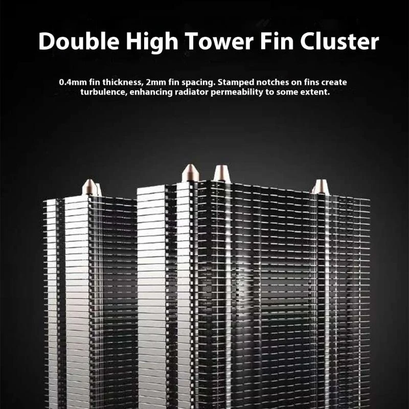 

2025 Новый дополнительный ARGB-осветленный процессорный холодильник, бронзовые цилиндры 4x6 мм, ШИМ-управление вентилятором,