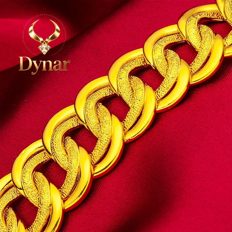 Dynar Jewelry   24K Gold 18mm Flat Bracelet | AU999 Pure Gold, unisex design, mirror-polished finish, sleek and versatile for da