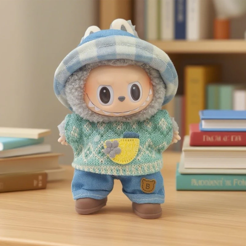 

New Hot Mini Plush Doll'S Clothes Outfit Accessories For Korea Kpop Exo 15-17cm Labubu Idol Overalls Set Clothing Gift