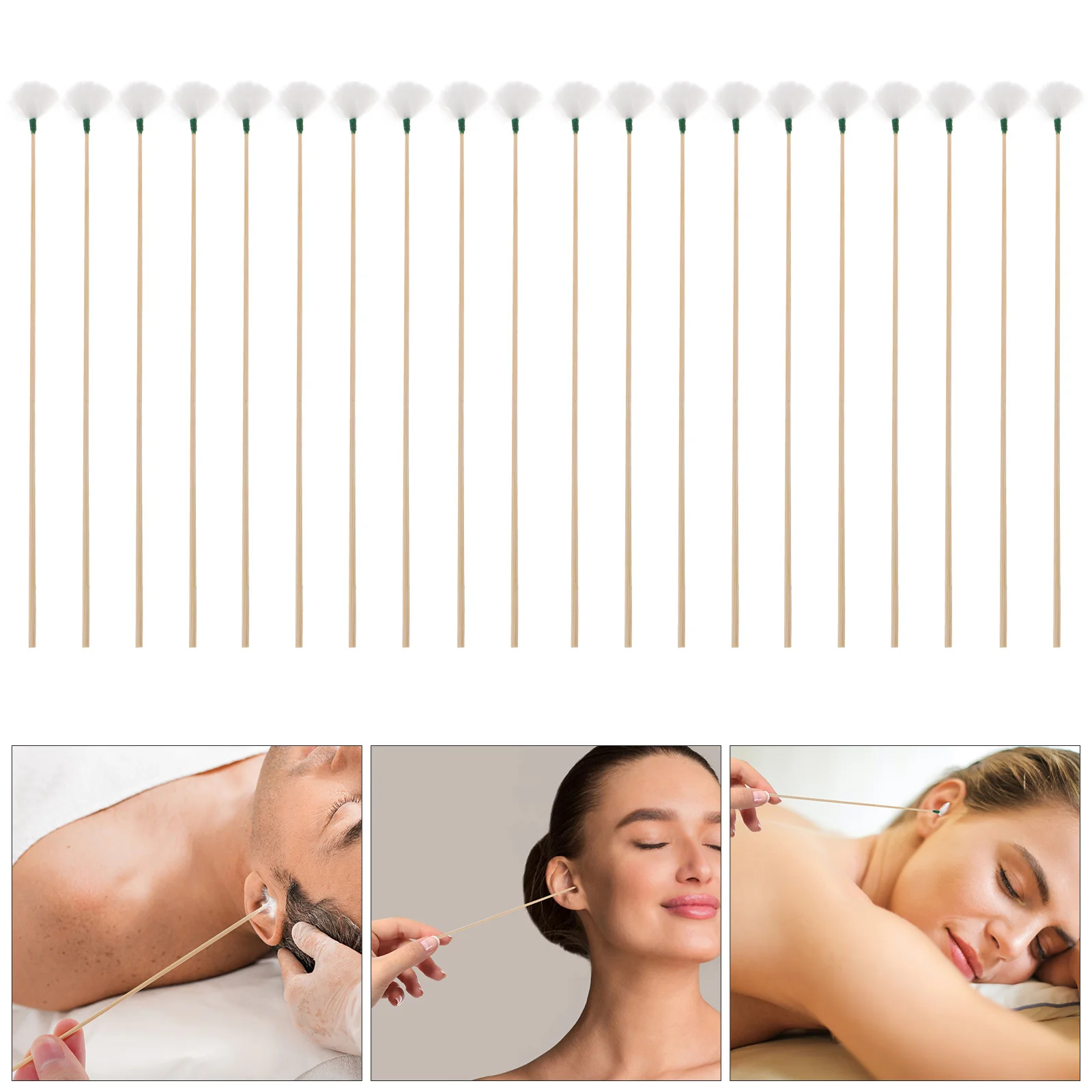 

20 шт., инструменты для удаления ушной серы, бамбуковый набор для чистки ушей из гусиных волос, портативные инструменты для чистки ушей, набор инструментов для чистки ушной серы, простой в использовании