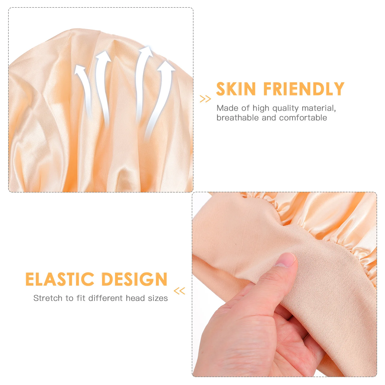 

3Pcs Double Layer Sleeping Caps Elastic Hair Care Bonnet Hats Night Use Frizz Prevention Comfortable Sleep Caps
