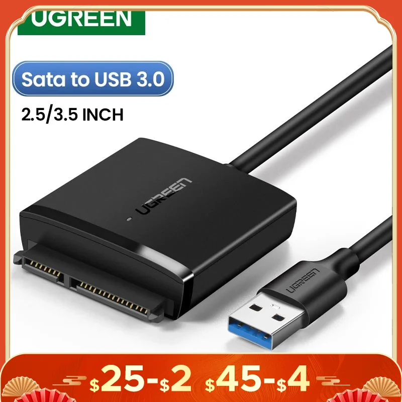 UGREEN SATA to USB Adapter USB 3.0 2.0 to Sata 3 Cable Converter Cabo For 2.5 3.5 HDD SSD Hard Disk Drive Sata to USB Adapter