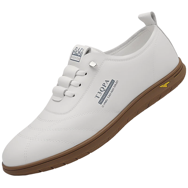 

Genuine Leather Men's Shoes, New Autumn Style, Breathable White Shoes, Soft Sole, Slip-On, Versatile Casual Men's Leather Shoes