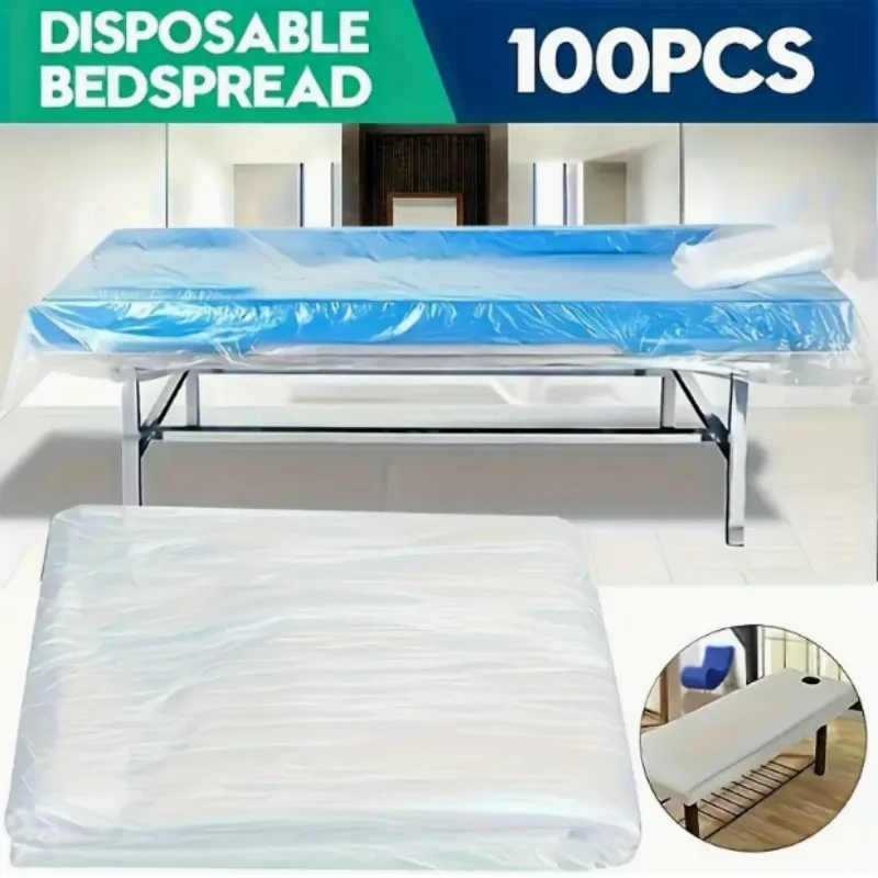 100pcs Disposable Bed Cover For Beauty Salon Open Hole Spa Massage Soft Bed Sheets Non-woven Fabric Breathable Elastic Bedspread