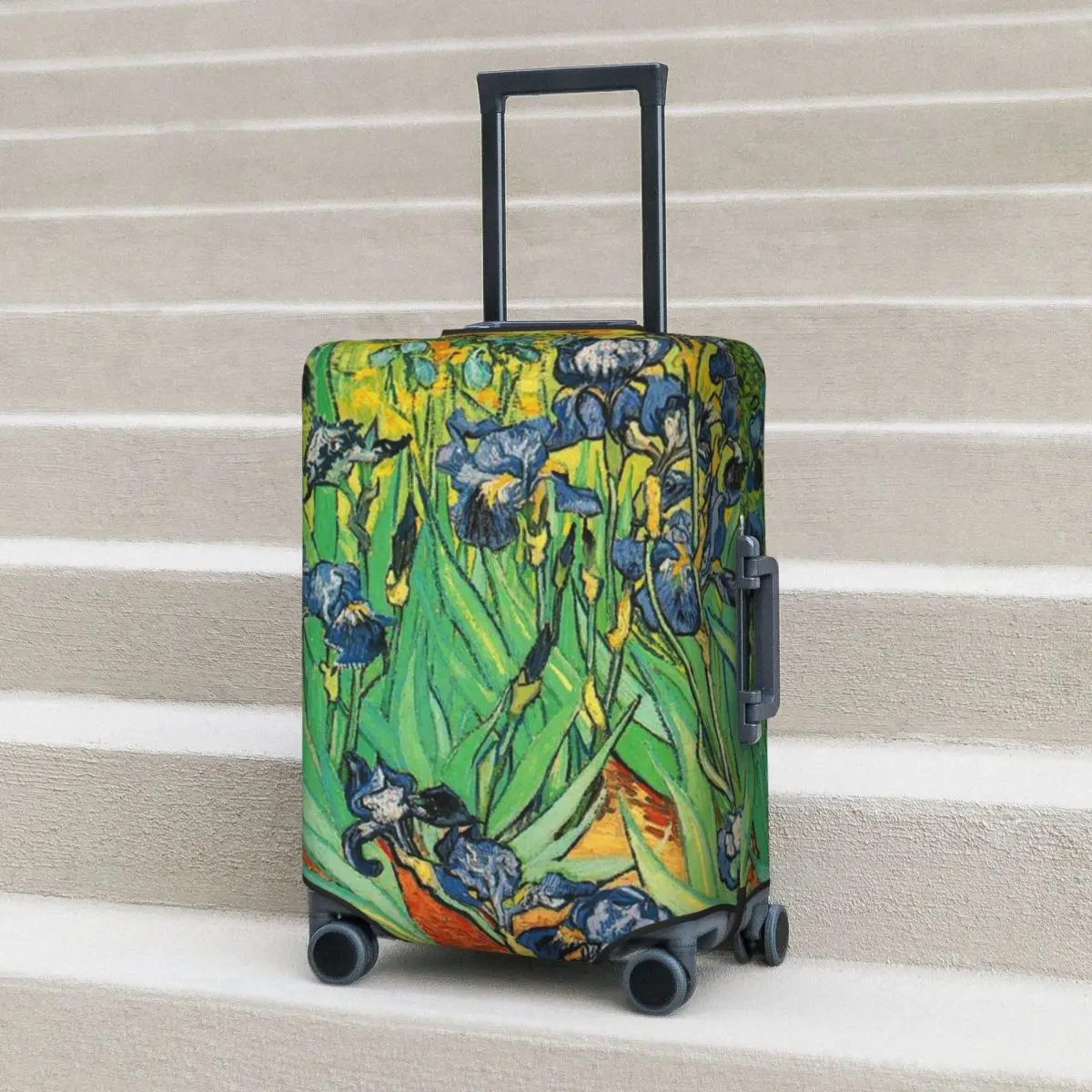 Irises Suitcase Cover Vacation Vincent Van Gogh Strectch Luggage Case Business Protector