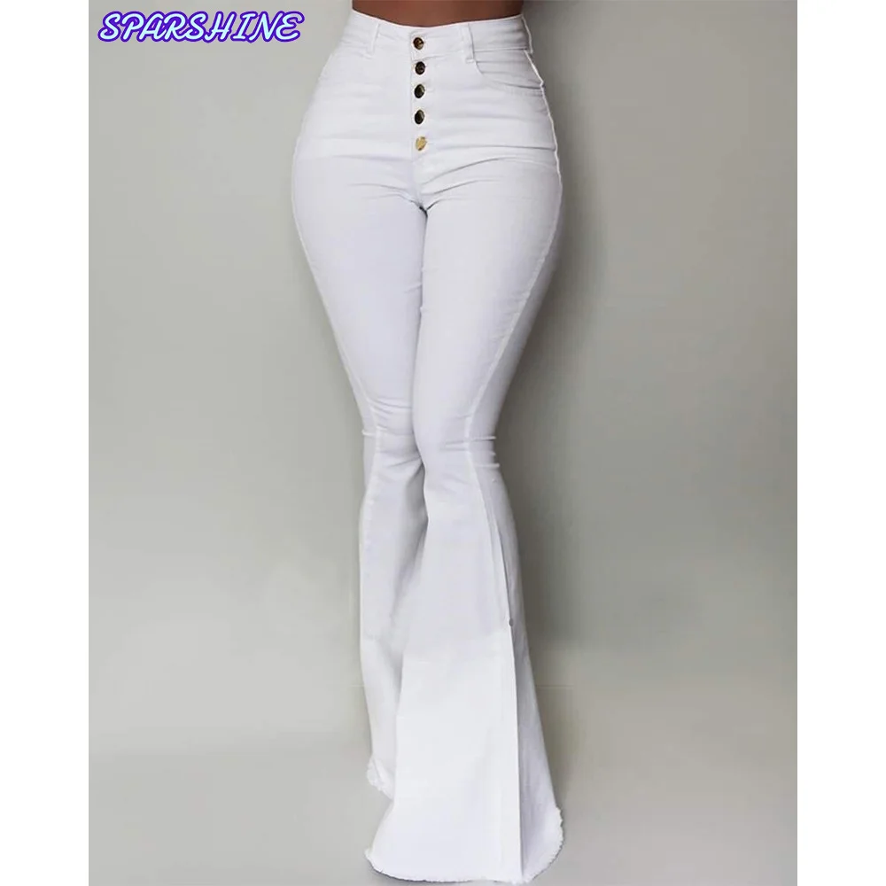 Women Solid color high waisted hip hugging pants flared fish tail pants fashionable Casual single breasted minimalist trousers