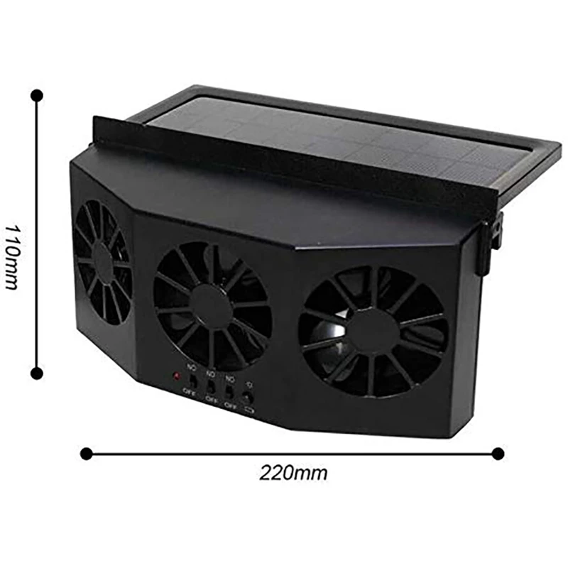 Solar Powered Car Ventilator,Solar Car Front/Rear Window Fan Exhaust Fan,Car Radiator,Eliminate Peculiar Smell