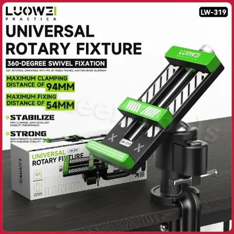 Luowei LW-319 dispositivo di fissaggio girevole gratuito a 360 gradi morsetto regolabile Multi-angelo per la riparazione della scheda madre del telefono cellulare BGA