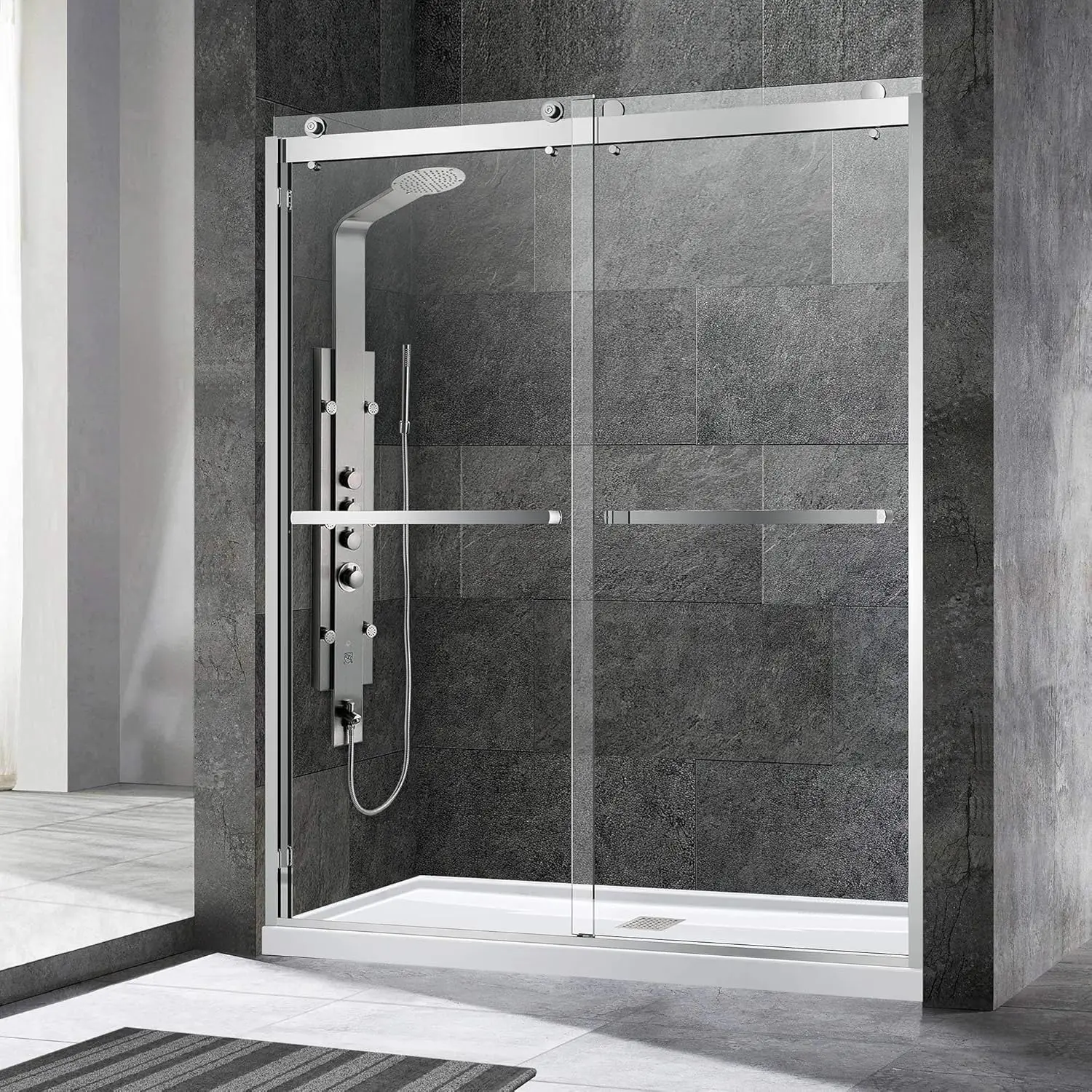 Woodbridge Frameless Sliding Shower Door, 56