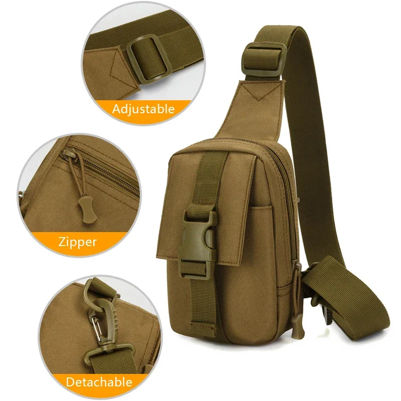 Tactical Chest Bag Military Trekking EDC Shoulder Crossbody Assault Pouch for Hiking Cycling Camping