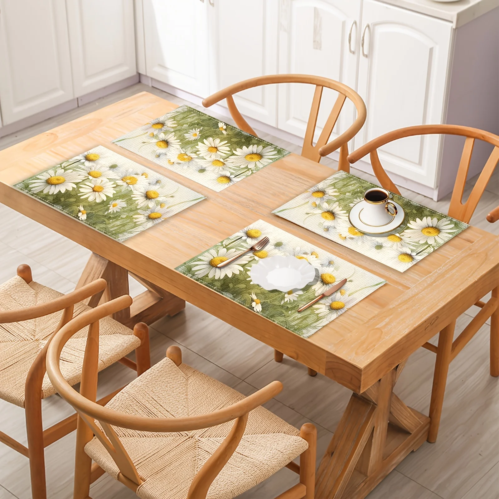 

VIKAMA4/6/8/10 шт. подставка для столовых приборов в скандинавском стиле с подсолнухом и пчелой для пикников и семейных встреч, украшение стола в свежем стиле кантри