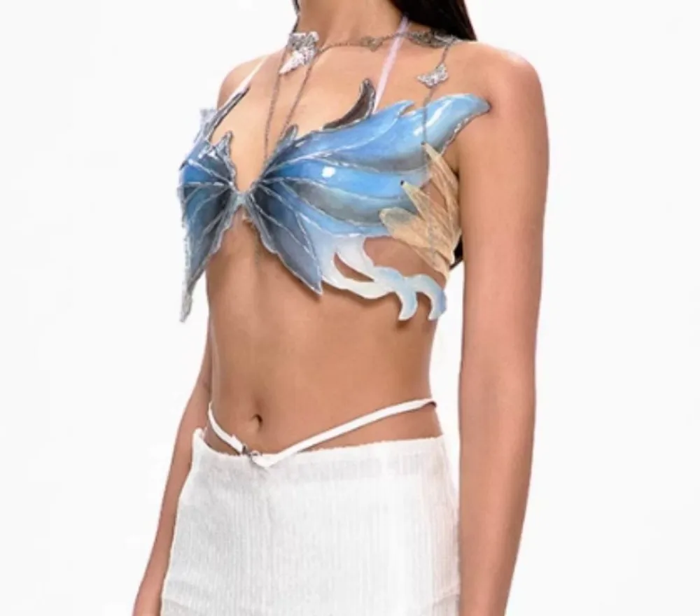 Fée papillon Bikini sirène cristal résine + Silicone soutien-gorge pur fait à la main personnalisable Cosplay Anime vêtements été maillot de bain