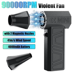 Mini Fan 90000RPM Electric Air Blower Outdoor Camping Duster 41m/s Powerful Air Duster Handheld Car Cleaning Tools