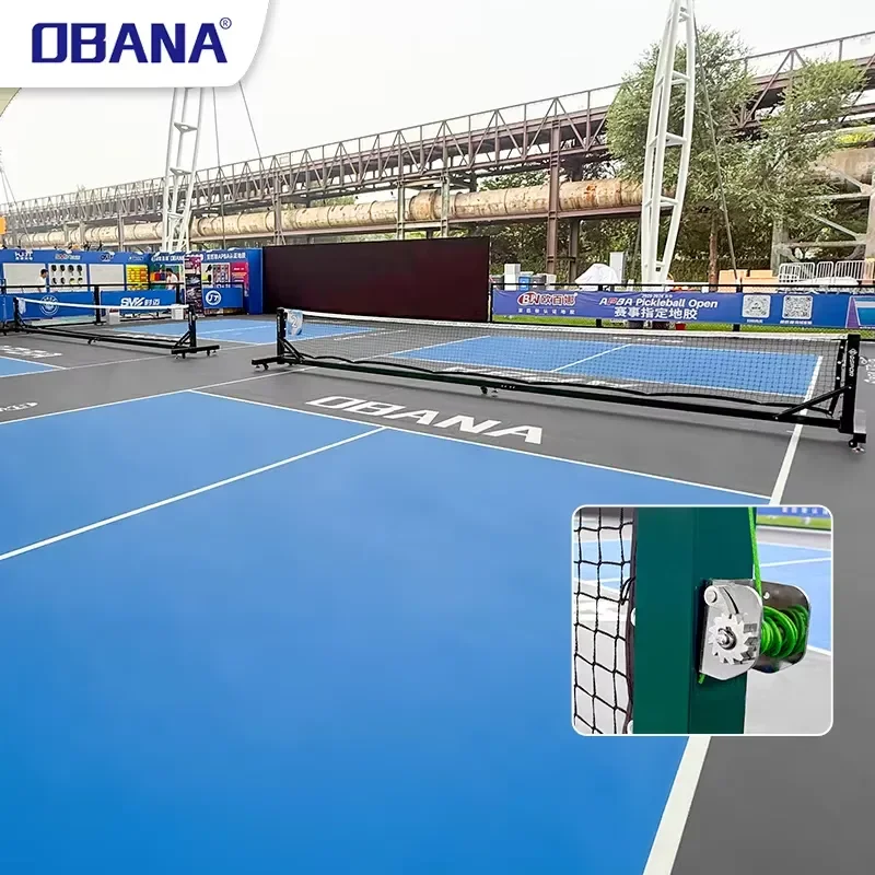 OBANA Regulation Pickleball Net Set Portable Waterproof Heavy Duty Galvanized Steel Post Eco Friendly Outdoor Training Game
