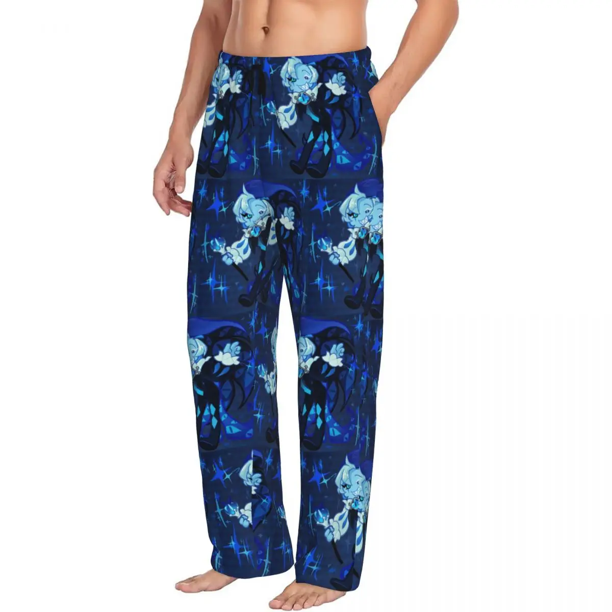 Custom Print Men's C-Cookie Run Kingdom Pajama Pants Shadow Milk Cookie Sleepwear Sleep Lounge Bottoms with Pockets