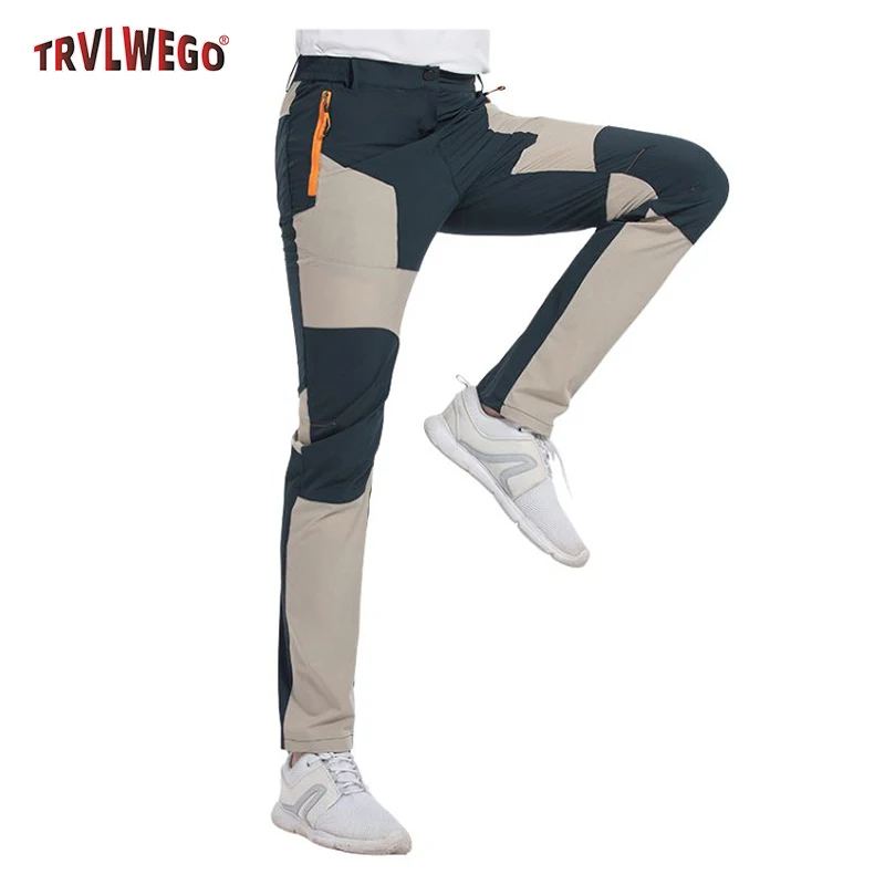 Herren Slim Fit Schnelltrocknende Freizeithose Farbenfrohe Patchwork-Leichtgewichtshose für Reisen, Camping, Wandern, Angeln, Sommer-Outdoor-Aktivitäten