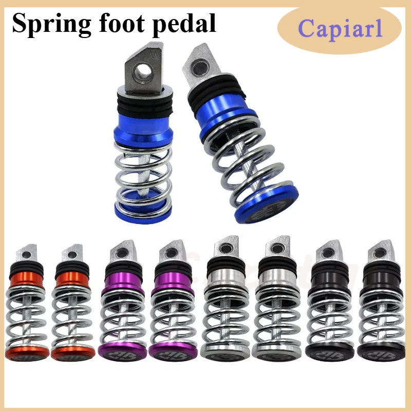 

New Motorcycle pedal electric vehicle aluminum alloy foot pad rear foot rest rear seat spring foot rest modification accessories