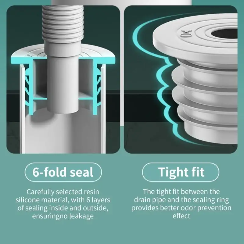 Sewer Drain Pipe Deodorant Cover Washing Machine Drain Hose Seal Plug Sewer Pipe Seal Rings Sealing Cover Enduring Y4QC
