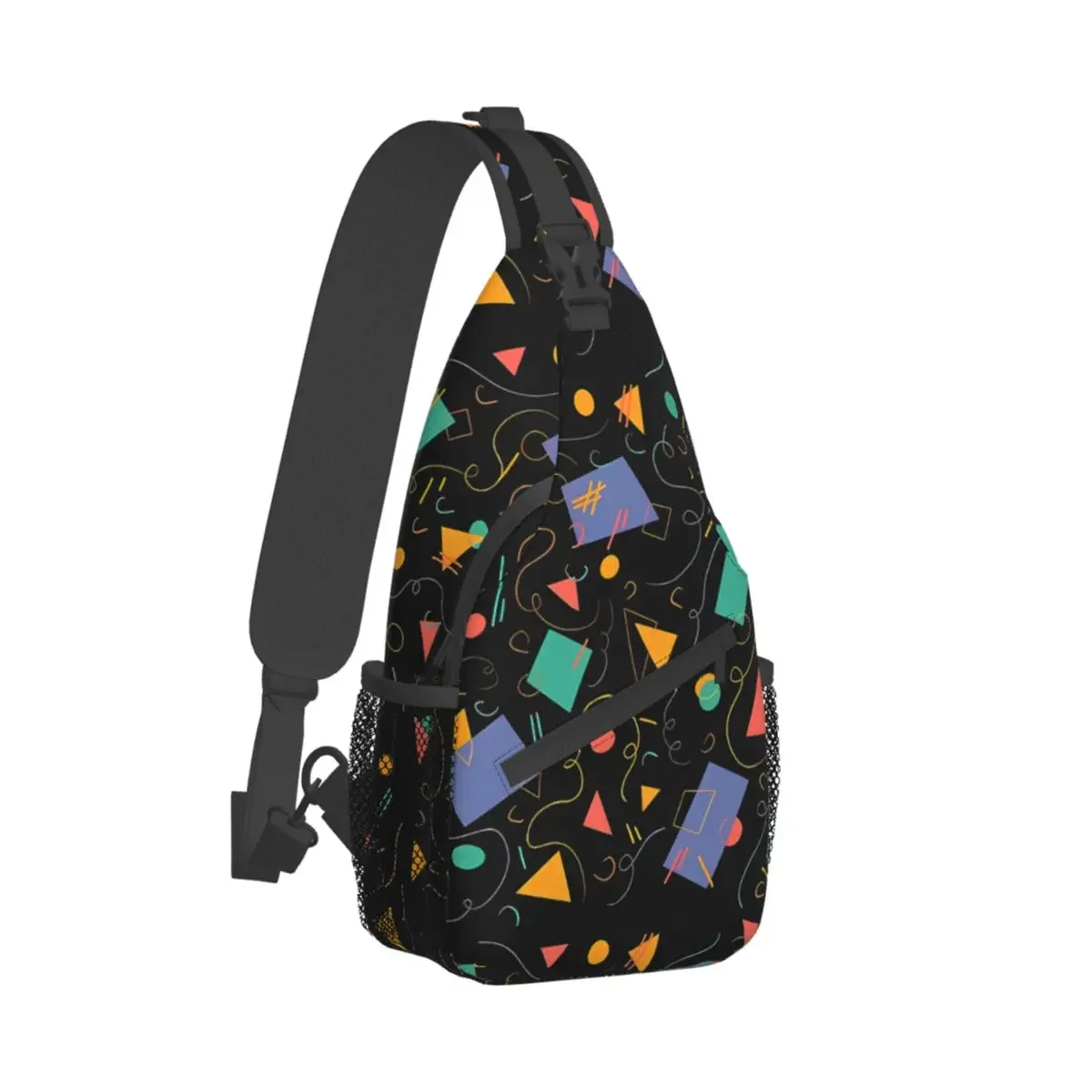 

Arcade Carpet Crossbody Chest Bags Neon Pattern Pockets Travel Pack Messenger Sports Teens Shoulder Bag Unisex