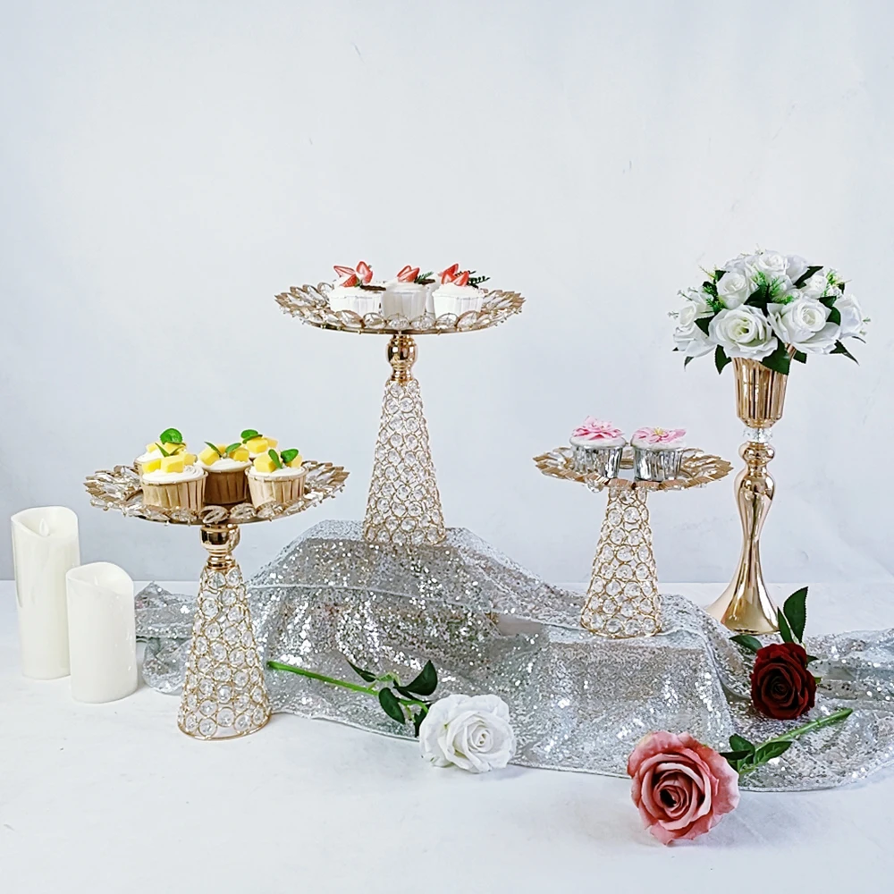1-3Pcs/lot  Gold Silver Macaron Display Stand Cupcake Tower Rack Cake Stands Tray For Wedding Birthday Cake Decorating Tools