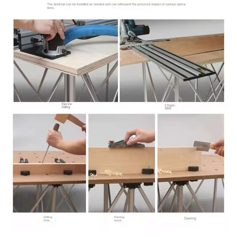 Spider leg multifunctional aluminum alloy workbench rocker wooden glass tile operating table telescopic guide rail bracket table