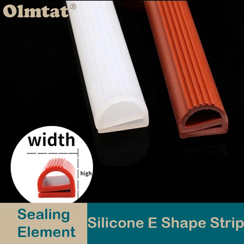 1/3M Silicone E Shape Strip Rubber Sealing Strip E-shaped E-strip High Temperature Oven Oven Sealing Strip White/Red