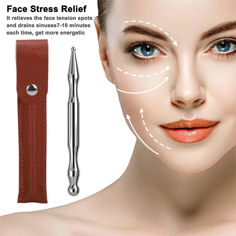 

1PCS Acupuncture Pen Facial Reflexology Tools Stainless Steel Trigger Point Massager Deep Tissue Back Massager Body Face Massage