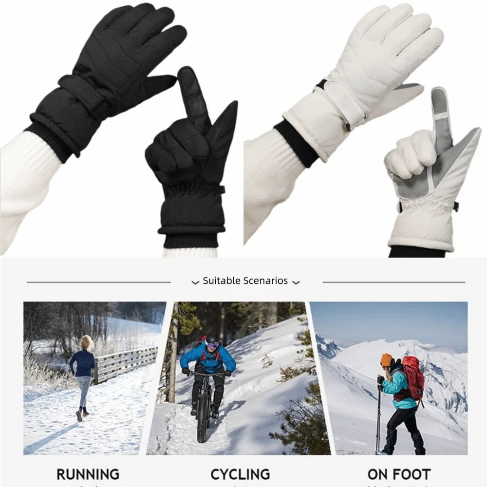 Fashion Windproof Ski Gloves Waterproof Non Slip Winter Gloves Hand Warm Touch Screen Motorcycle Gloves For Women Man