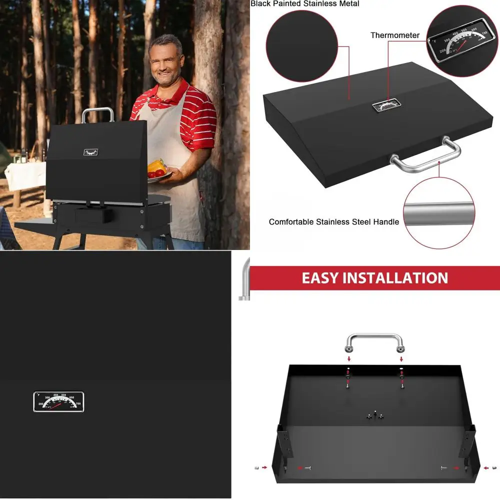 

Blackstone 22 Griddle Hinged Lid with Handle and Temp Gauge for Adventure Ready Tabletop Grill