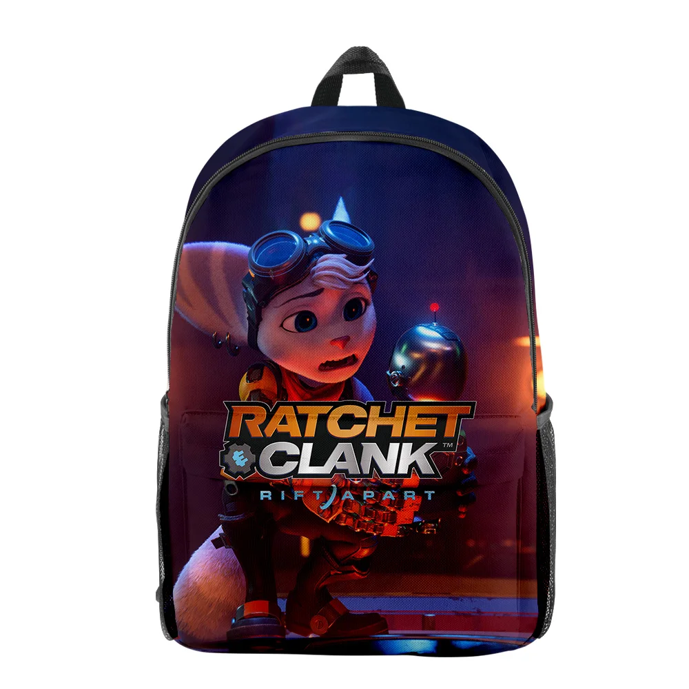 Ratchet & Clank Rift Apart 2023 New Game Backpack Student School Bag Unisex Daypack Zipper Traval Bag Harajuku Bag