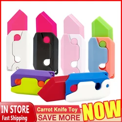 3D Carrot Gr&avity Knife Fidget Toys 3D Printing Plastic Carrot Knife Children De compression Push Card Funny New Toy dropship