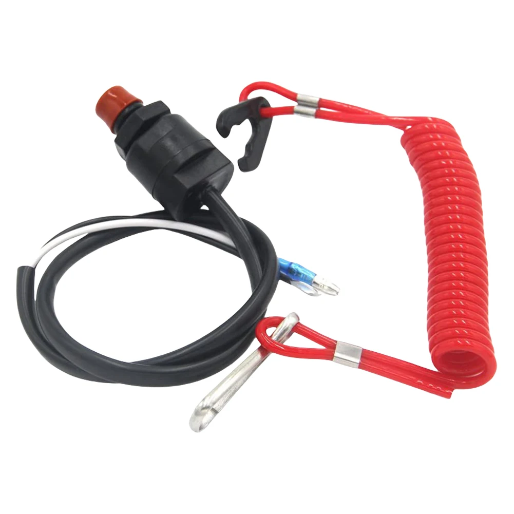 Outboard Engine Motor Scooter Kill Stop Switch Waterproof Safety Tether Cord Lanyard Outboard Engine Motor Urgent Stop Switch