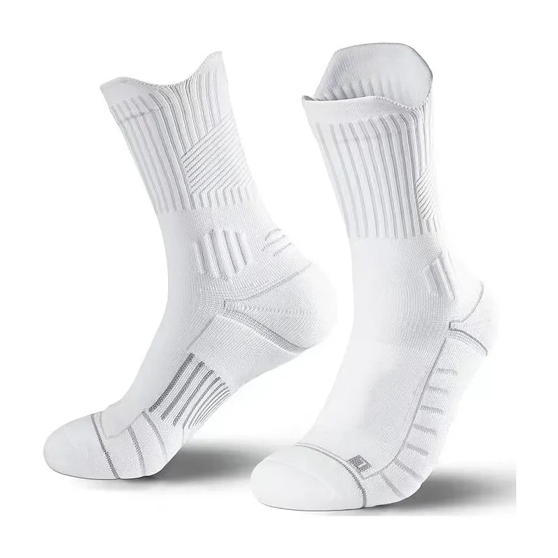 5 Pairs Men Cushion Performance Athletic Crew Socks Running Basketball Outdoor Sports Ankle Socks High Tube Autumn Winter Socks