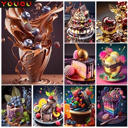 YOUQU Cartoon Diamond Painting Dessert DIY Diamond Mosaic Embroidery Chocolate Diamond Cross Stitch 5d Home Decoration Gifts