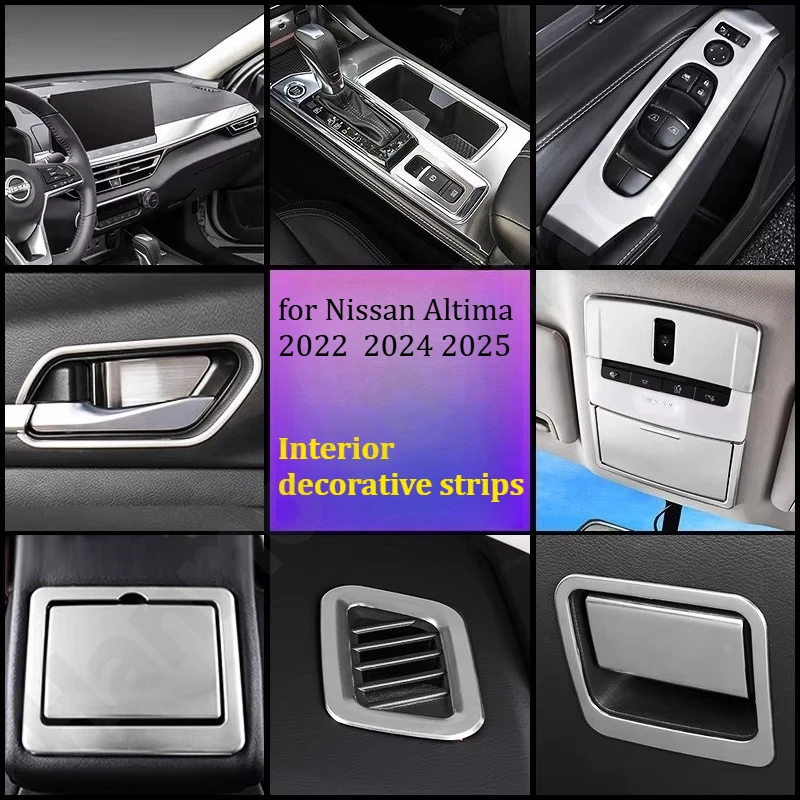 

for Nissan Altima 2022-2025 Interior decorative strips/gear shift panel frame/window lift button frame/modification accessories