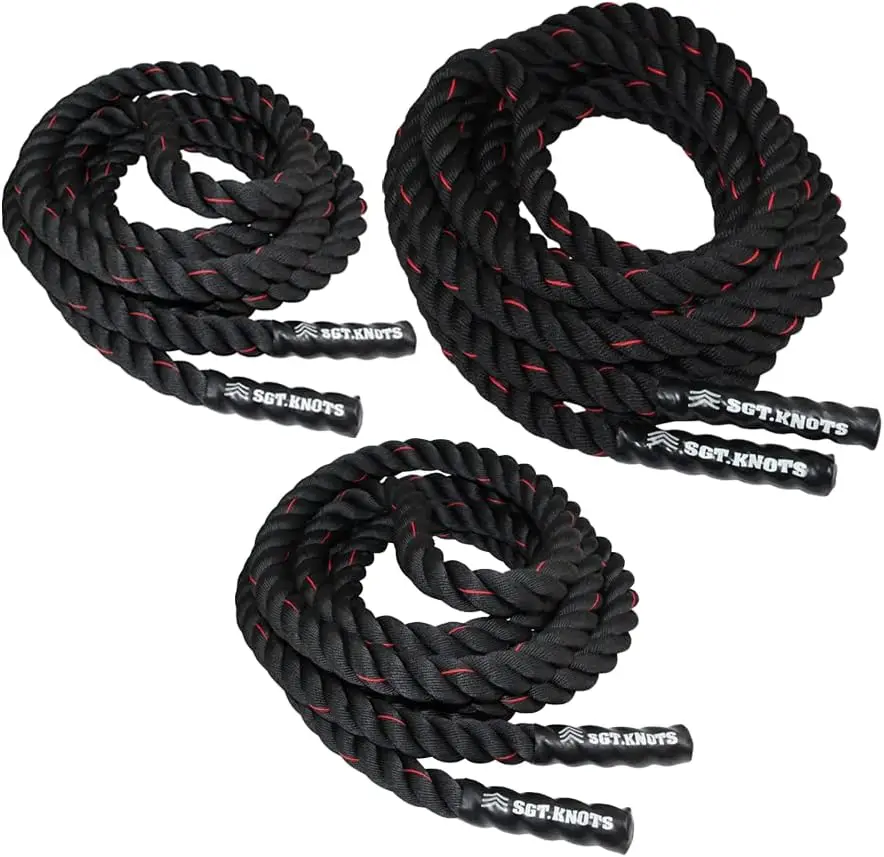 Twisted Battle Rope - Weighted Exercise Rope for Strength Training, CrossFit, Battling, Climbing & the Gym (1