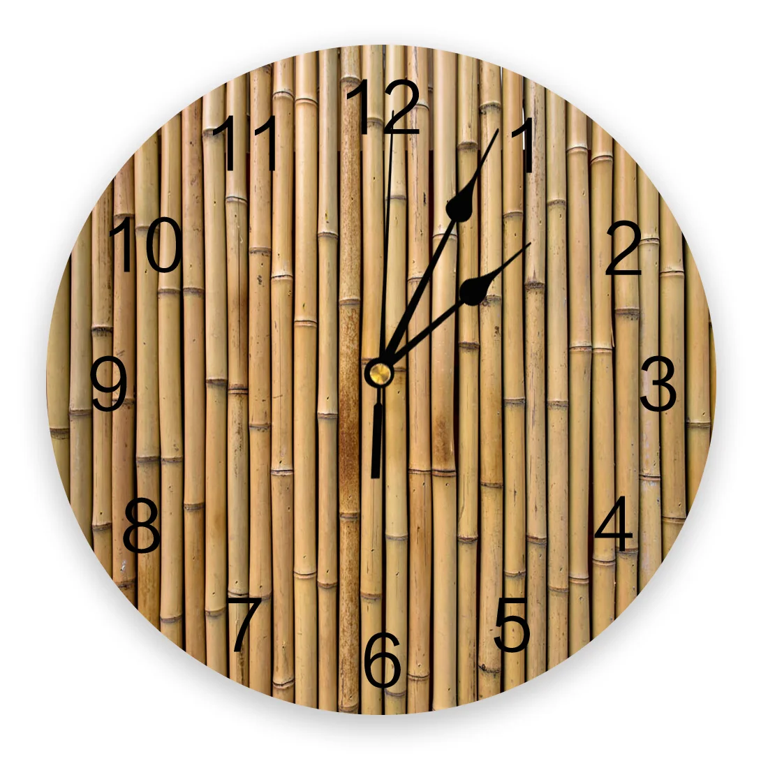 

Bamboo Retro Shabby Plant Creative Wall Clock For Home Office Decoration Living Room Bedroom Kids Room Hanging Watch