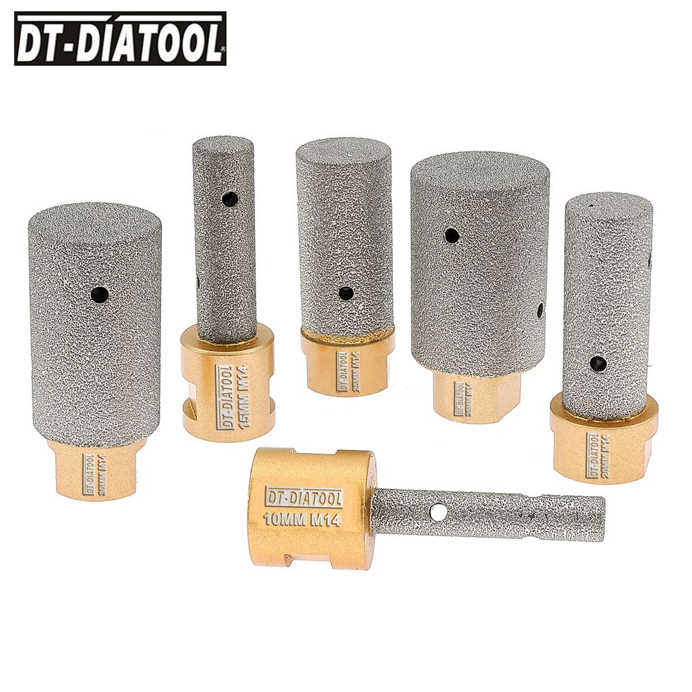 DIATOOL 1pc/2pcs Diamond Finger Milling Bits M14 Thread Grinding for Tile Ceramic Porcelain Marble Dia 10/20/25/30/35mm