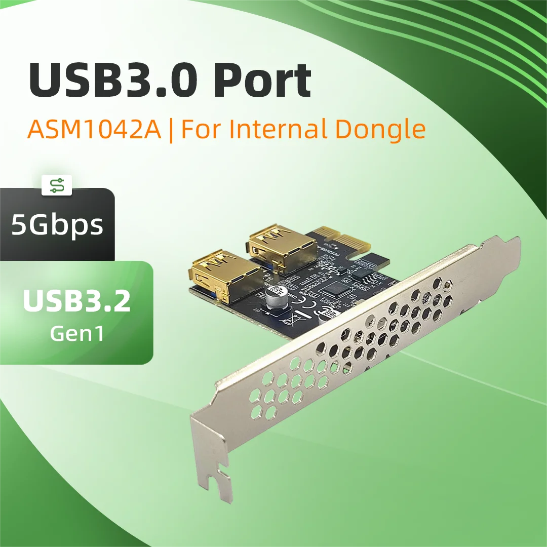 PCI-E USB 3.2 Gen1 Expansion Card 5Gbps USB3.0 Adapter ASM1042A Controller Internal Dongle Security Key U-Disk Support