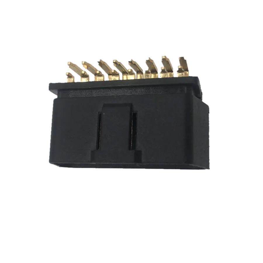 90 Degree Bent Pin Gold Plated 16PIN OBD2 Female Adapter Automotive Car Diagnostic Cable OBD Plug 16 Pin Interface Connector