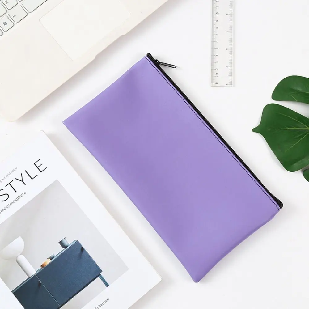 

Travel Zippered Pu Bill Bag PU Leather Small Compact Cash Deposit Bag Bank Envelopes Money Holder Money Pouch Utility Pouch