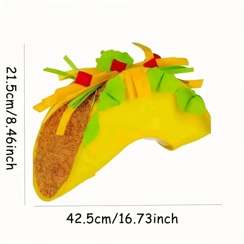 1 szt. Nowatorski Śmieszny Kapelusz Jedzenia dla Dorosłych na Festiwal, Strój na Imprezę Tematyczną z Jedzeniem, Akcesorium Kostiumowe Tigerdoe Taco Kapelusze Sombrero Opaska na Głowę