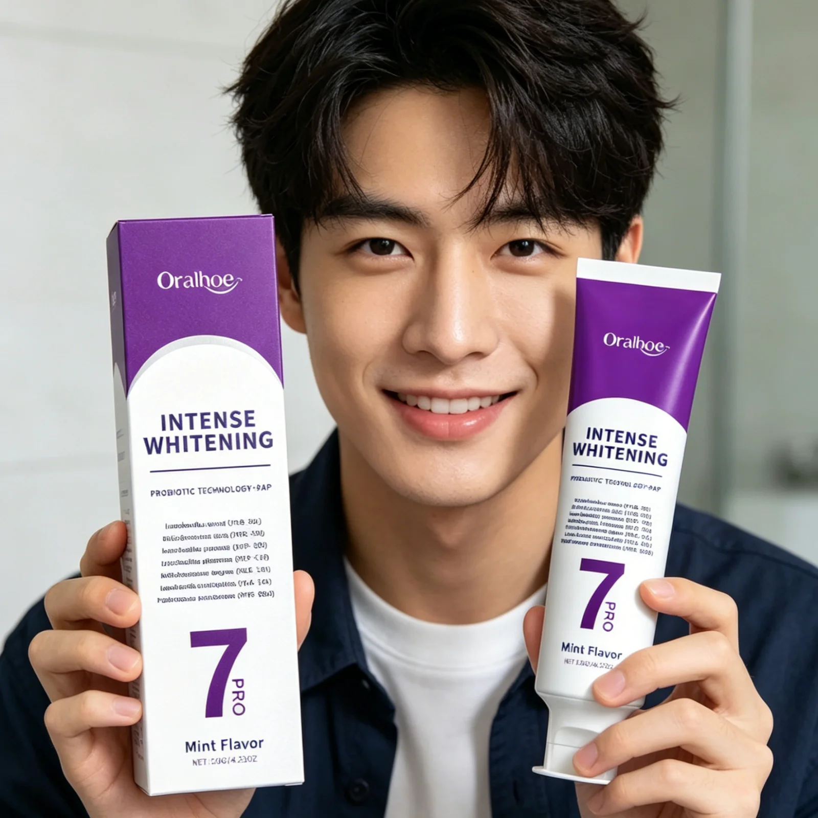 Oralhoe Intense Whitening Toothpaste Deep Cleaning Remove Stains Soothing Sensitive Gums Fresh Breath Probiotic Toothpaste120g