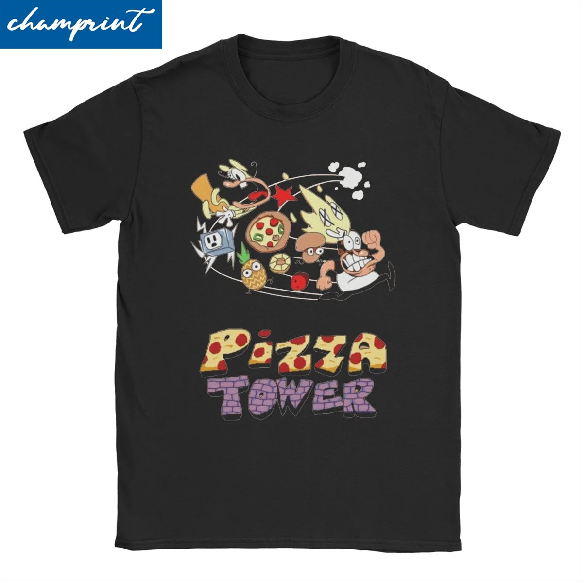 Peppino Trans Game Men Women T Shirt Pizza Tower Novelty Tee Shirt Short Sleeve Round Collar T-Shirt Cotton New Arrival Clothes