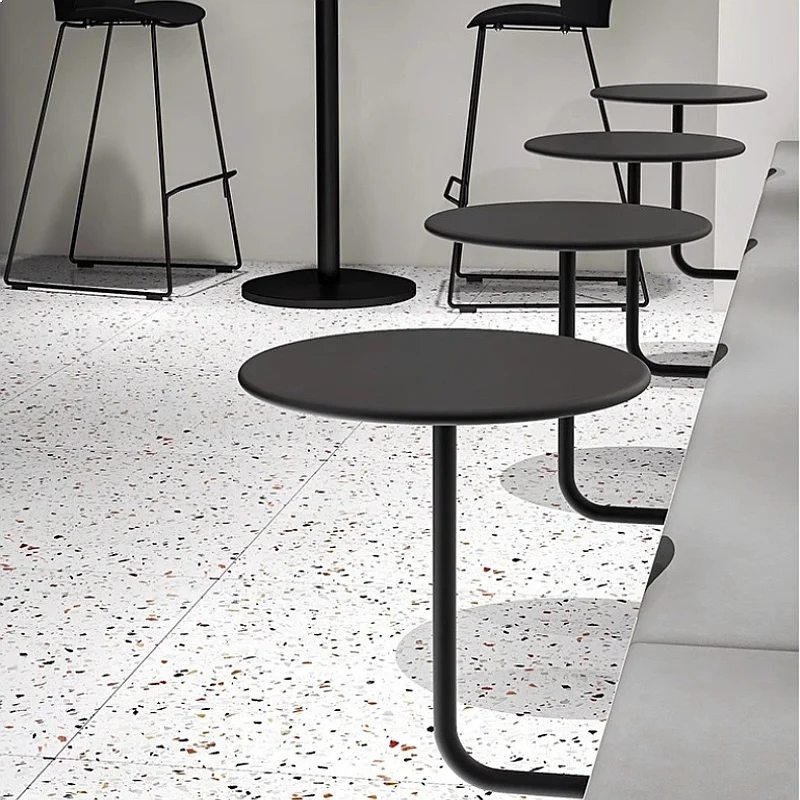 Modern Wall Mounted Iron Bistro Dining Table Round for Small Space Coffee House Apartment