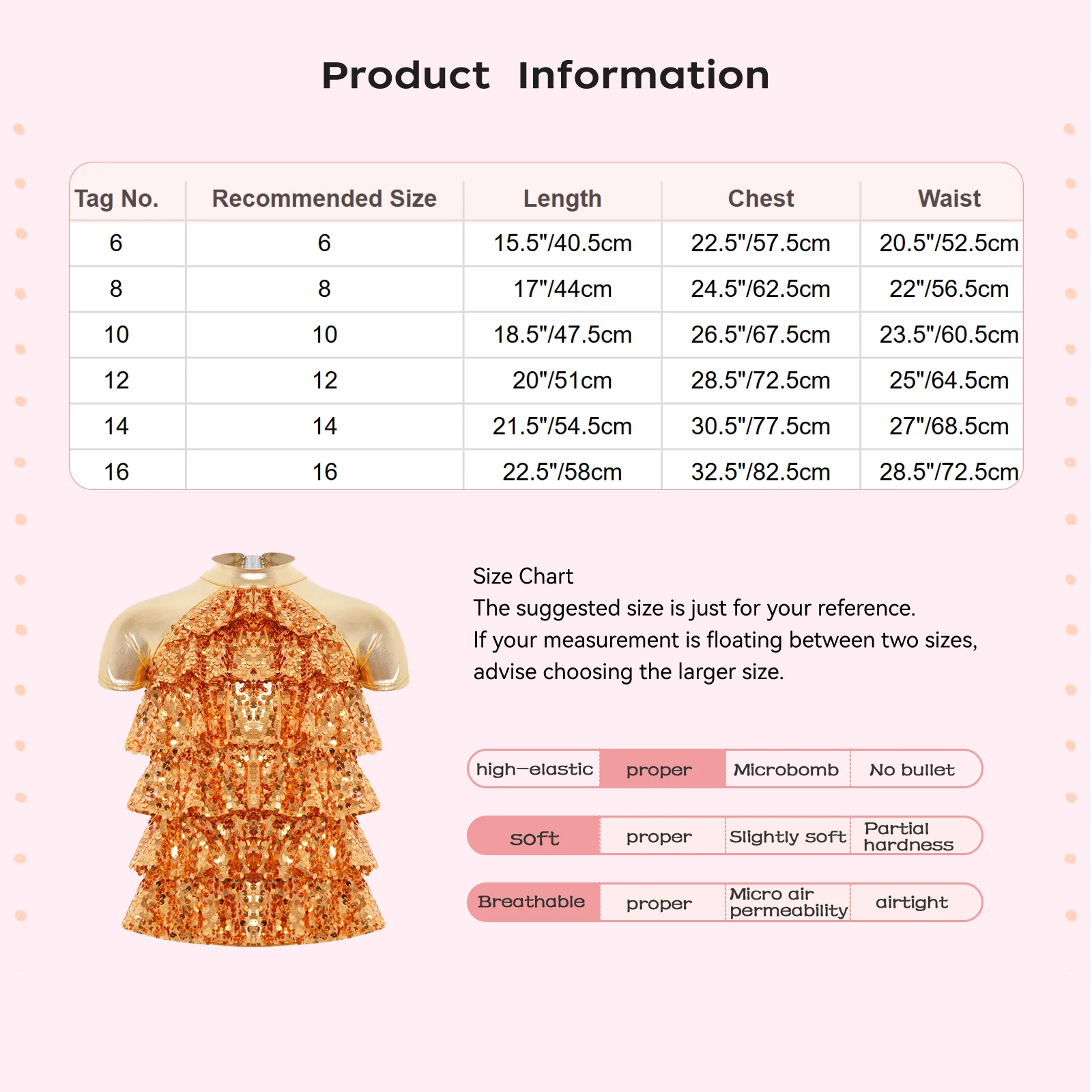 Kids Girls Metallic Jazz Dance Top Shiny Party Choir Cheerleader Performance Costume Short Sleeve Sequins Tiered Back Cut Shirts