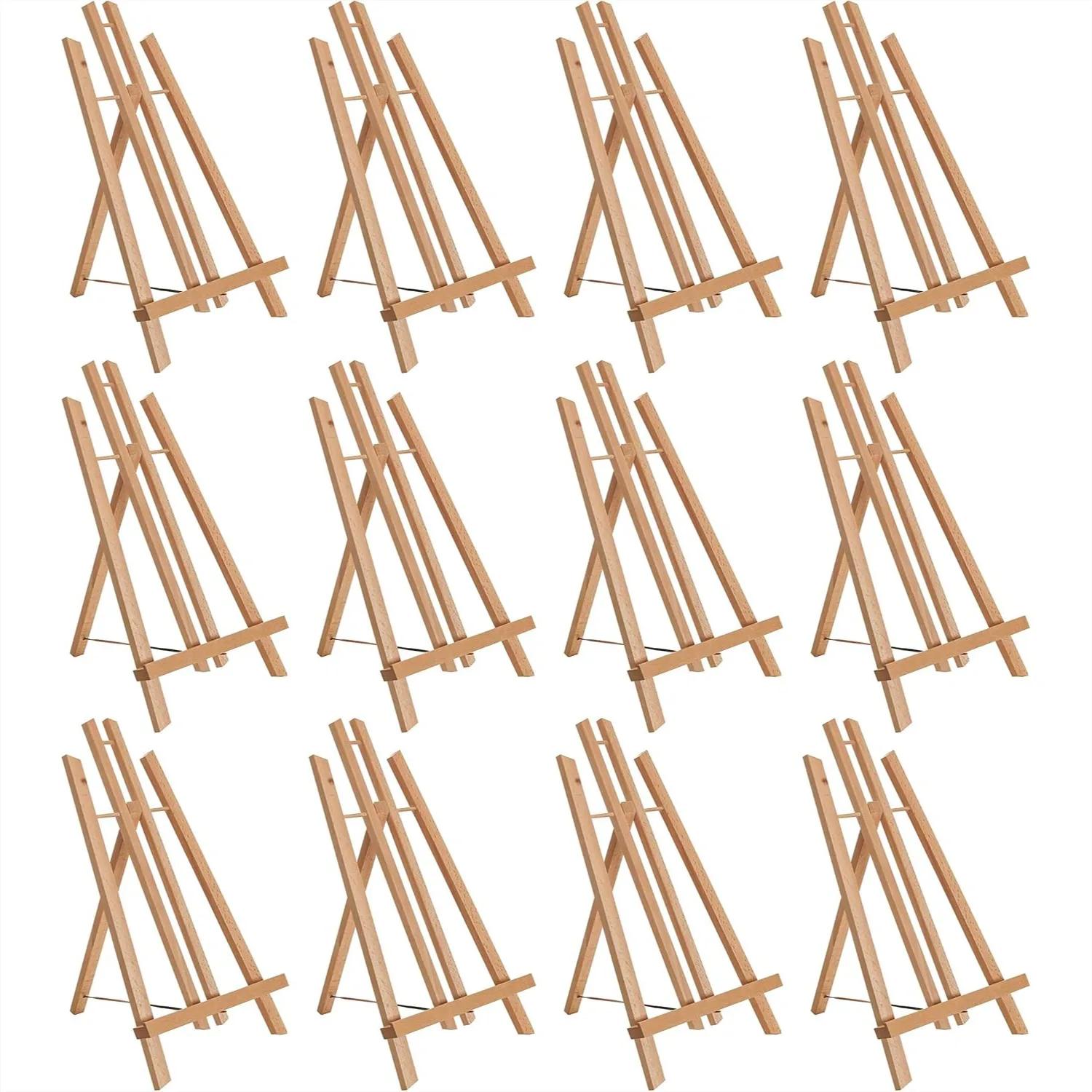 

14" Medium Tabletop Display Easel - Beechwood A-Frame Artist Easel, Pack of 12 for Classrooms Events Painting