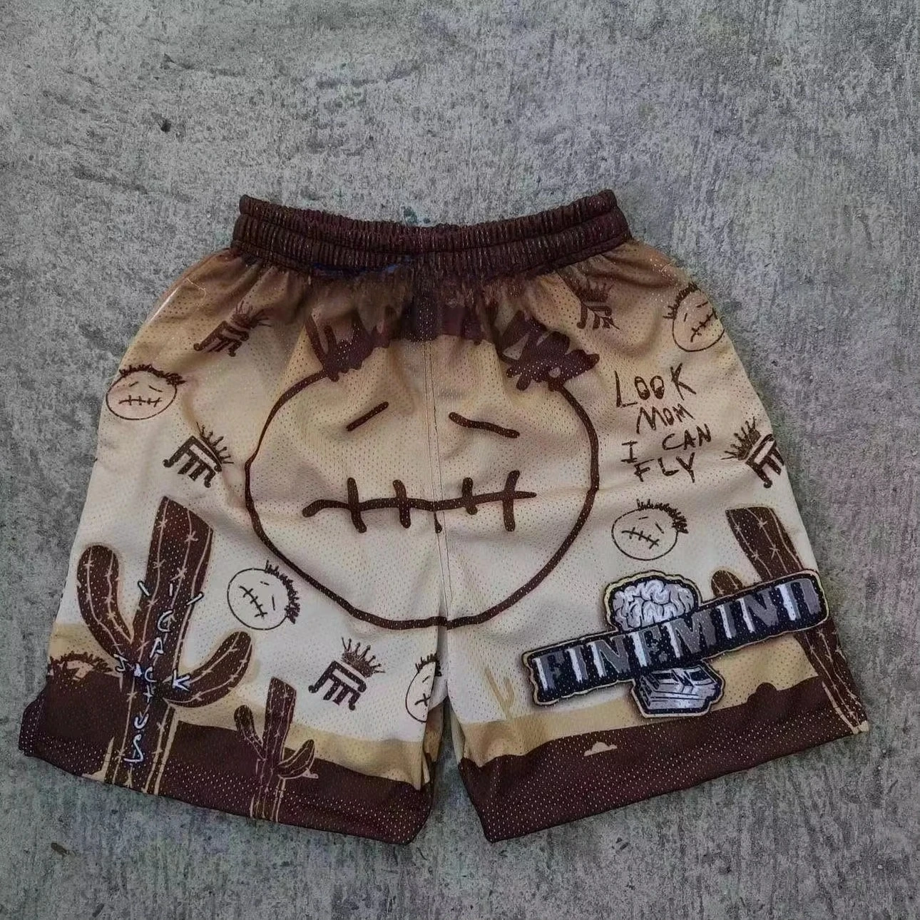 

Модные шорты с граффити Wasteland в американском стиле, мужские и женские сетчатые быстросохнущие шорты свободного размера длиной до колена, баскетбольные детские шорты